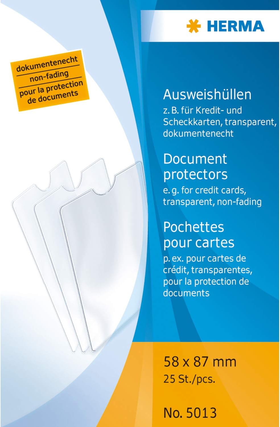 Herma ID Card Holder Protective ID Card Holder 58 x 87 mm Transparent