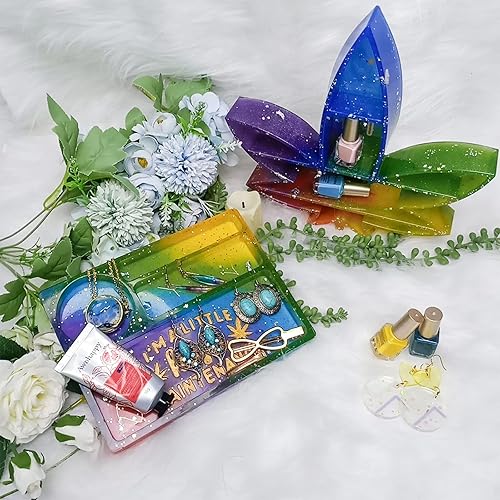 Miniatura 3 de Kit de fundición epoxi de resina de hojas y bandeja de mantenimiento de moldes de silicona