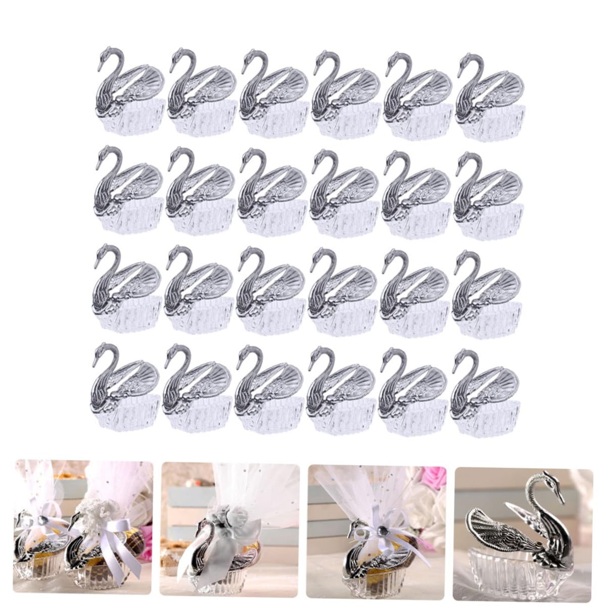 Romantische Bonbonnieren für Hochzeiten 24 Stück aus Acryl