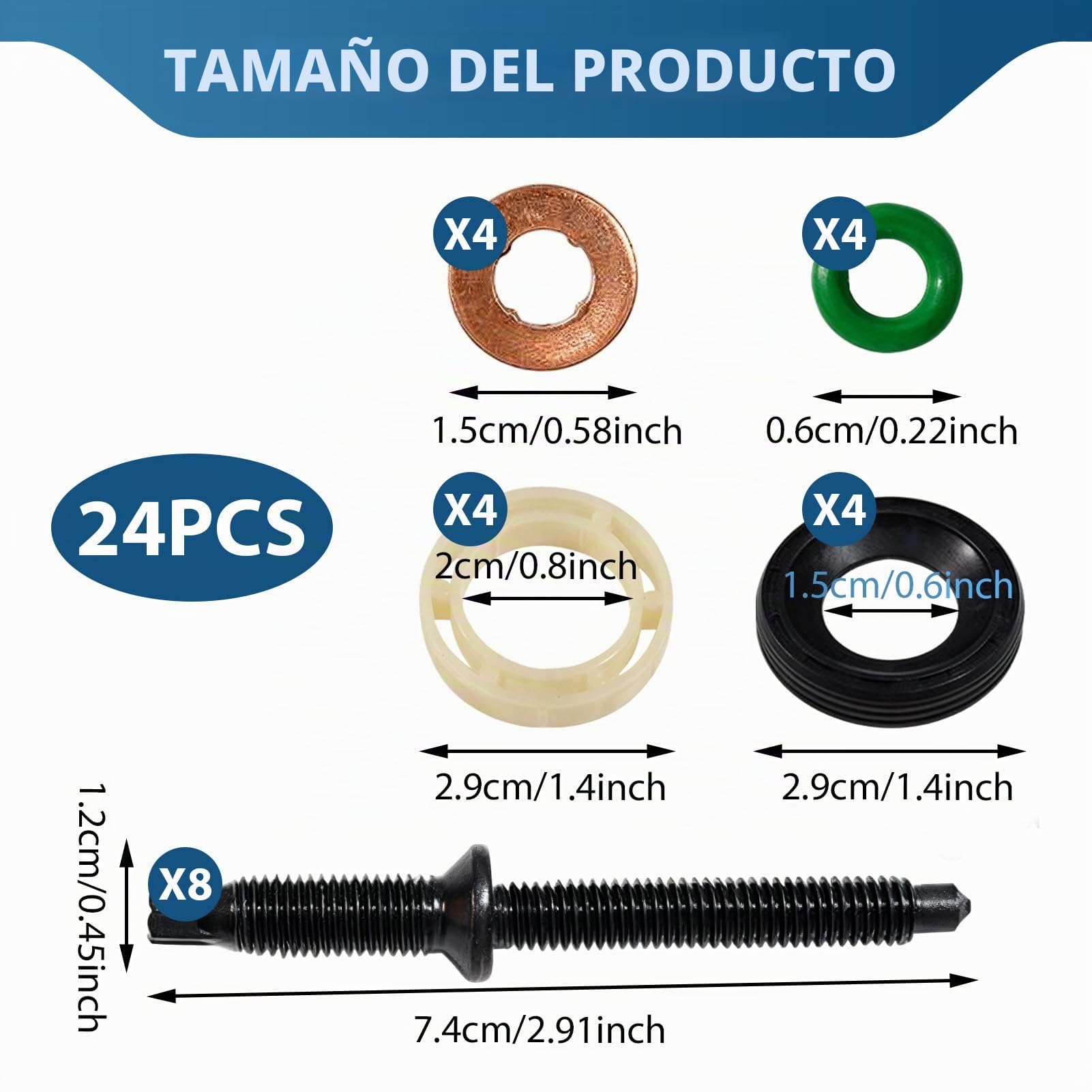 Kit de juntas de inyector diésel 1.6 HDI, 16 juntas tóricas, compatible con 207, 307, C2, C3, 198185, 198299 y 1982A0. Repuestos.