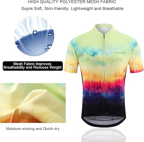 Miniatura 3 de BALEAF Conjunto de camiseta de ciclismo para hombre manga corta para bicicleta de montaña ropa de MTB verano UPF50 02-azul/blanco/negro, 01-verde,