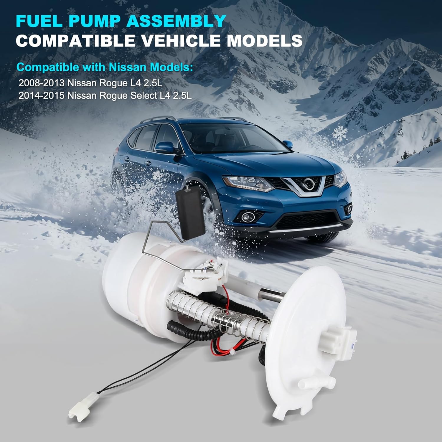 OTO-K Electric Fuel Pump Module Assembly Compatible with Nissan Rogue 2008-2013,Rogue Select 2014-2015 2.5L Gas Sport Utility AWD,Replace#17040JM10A E8856M TU321