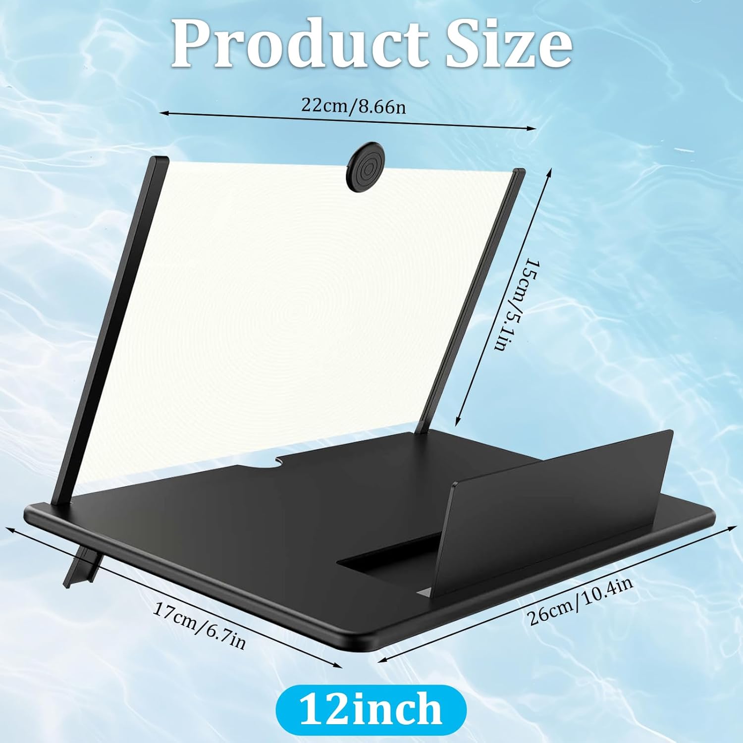 12 inch Screen Magnifier for Smartphone,3D HD Screen Expanders for Movies, Videos, and Gaming, Screen Magnifier with Adjustable Angle Design Amplifier Desktop Magnifying, Gift for Mom Dad Men Friends