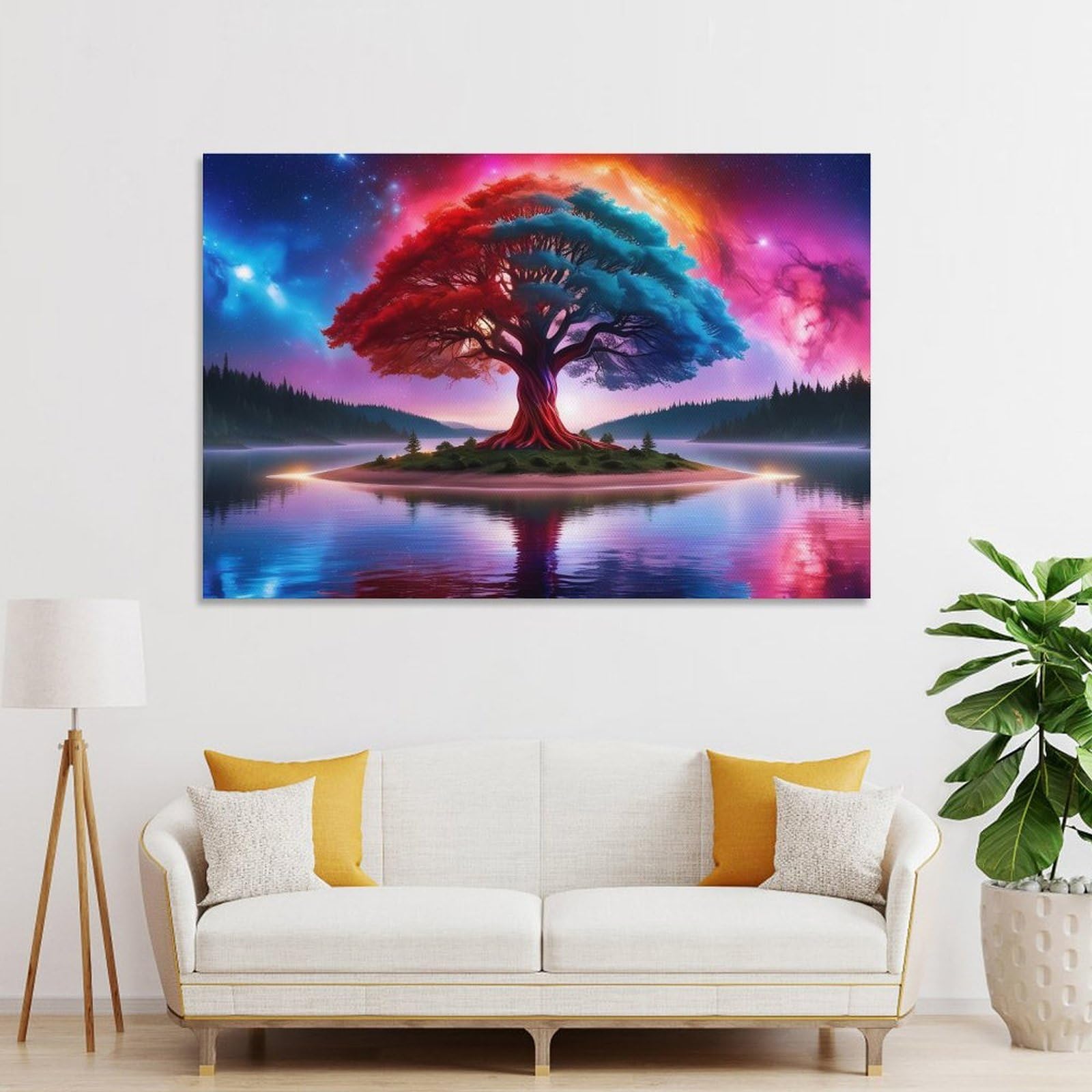 Junmoney Unframe-Style-8 Space Fantasy Landscape(4) Decorative Wall Artwork 20X30inch(50X75cm), For Home Lounge, Bedroom Or Reading Nook, Modern Wall Decor For Cosy Interiors
