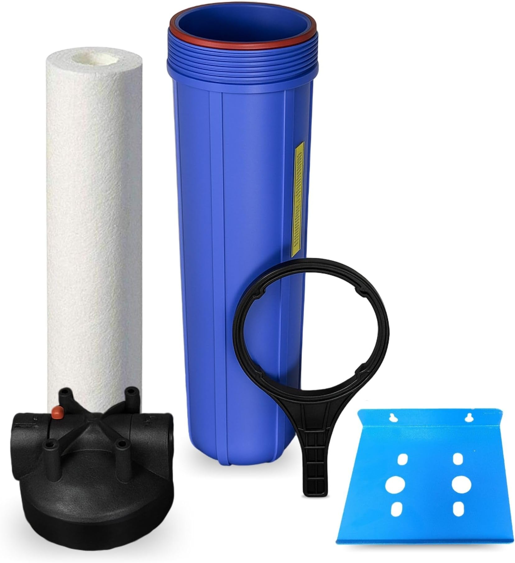 AMPEREUS Water Filter for Tank | 20 inch 5 Micron Top-Efficiency Water Tank Filter for Clean, Clear & Safe Household Supply (1 Inch in-Out with mounting Plate)