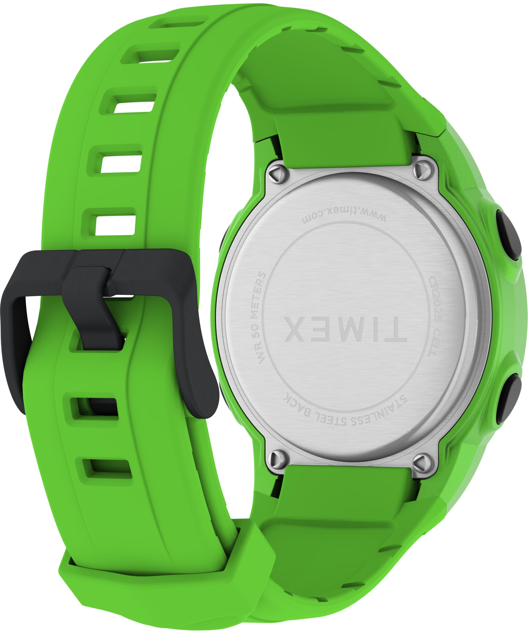 Timex Sport TW5M62800 Zegarek uniseks, 40 mm, zielony pasek z poliuretanu, cyfrowa tarcza, zielona koperta