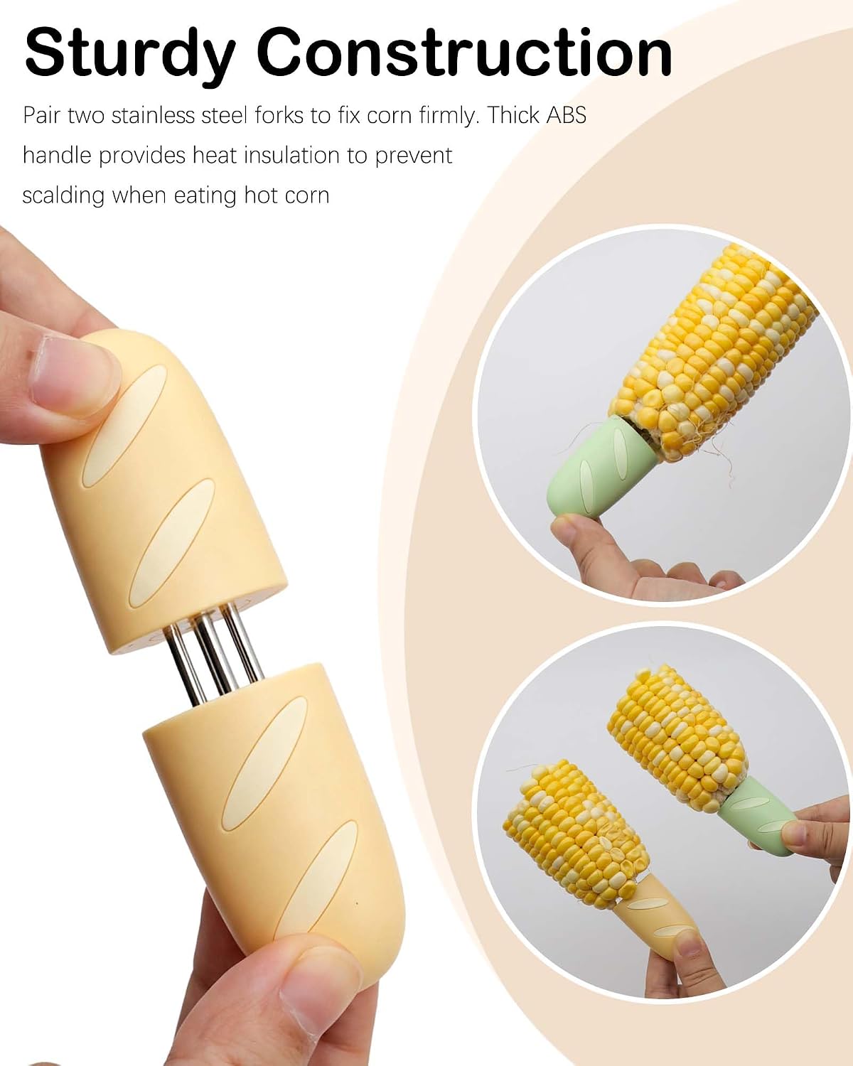 3 Pack Corn Holders with Magnet, Heat Resistant Corn On The Cob Forks image 3