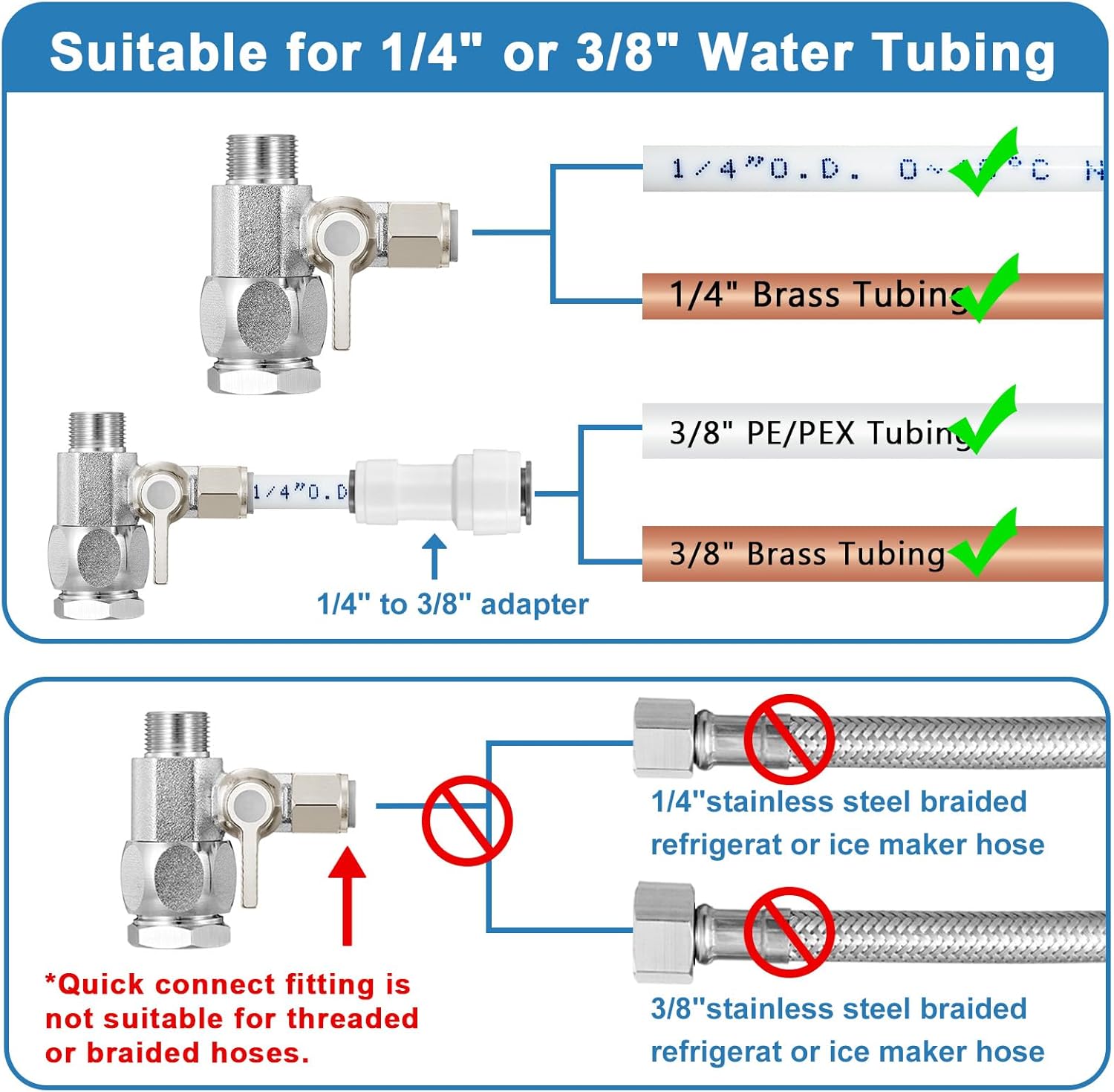 30FT 1/4 Inch O.D.RO Water Tubing + Feed Water Adapter + RO Water Faucet,Lead-Free Drinking Water Faucet