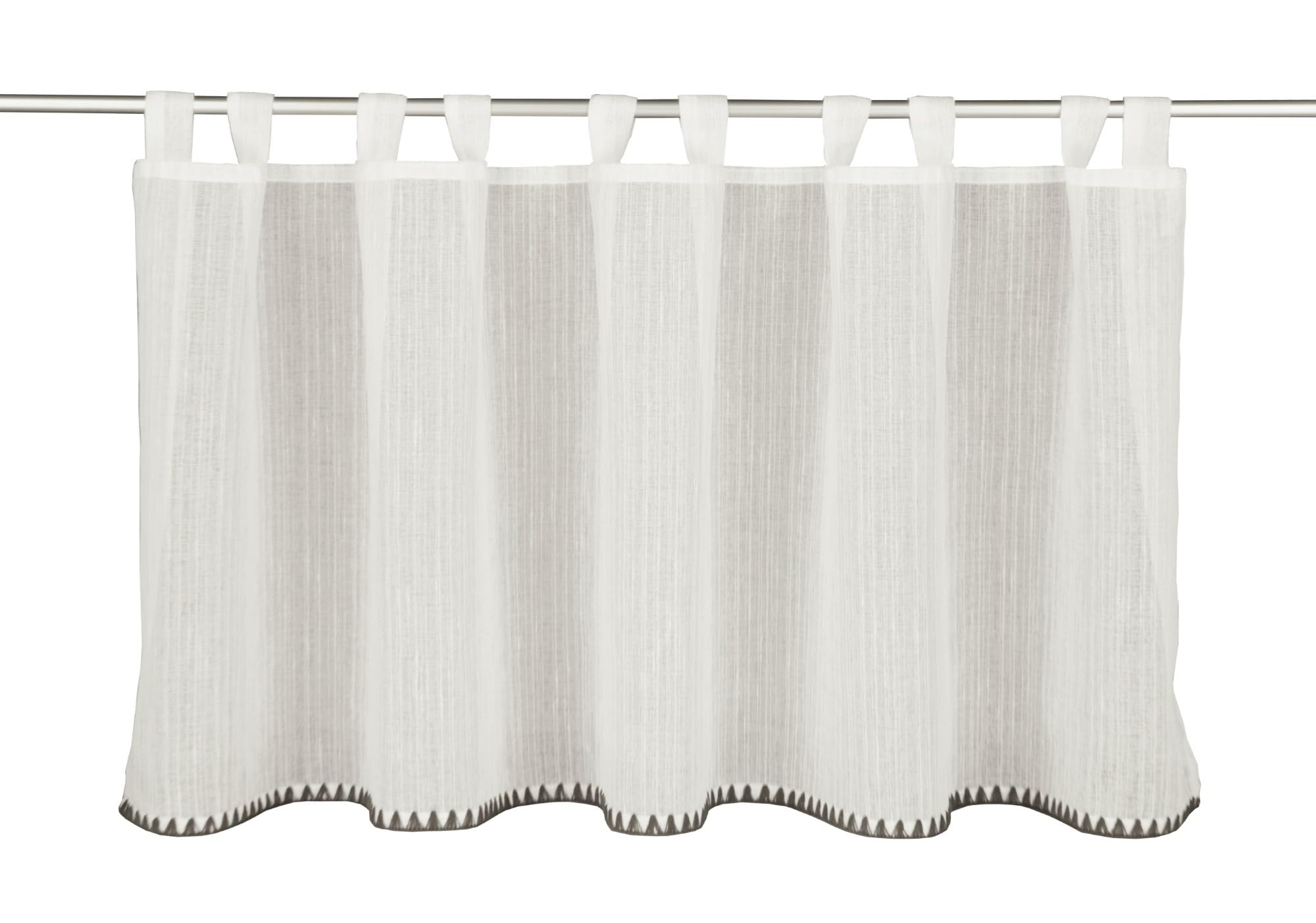 Gardinia Bistro Curtain Structure with Contrasting Crochet Border White 140 x 48 cm