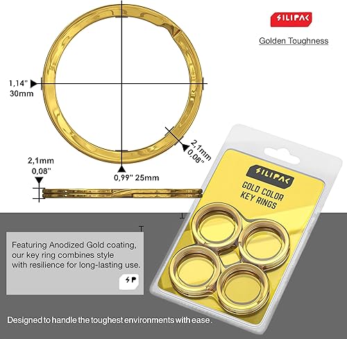 Miniatura 34 de Llaveros planos divididos a granel, resistente y resistente para automóvil, hogar, anillo de metal grande para perro, cordón para escuela, oficina