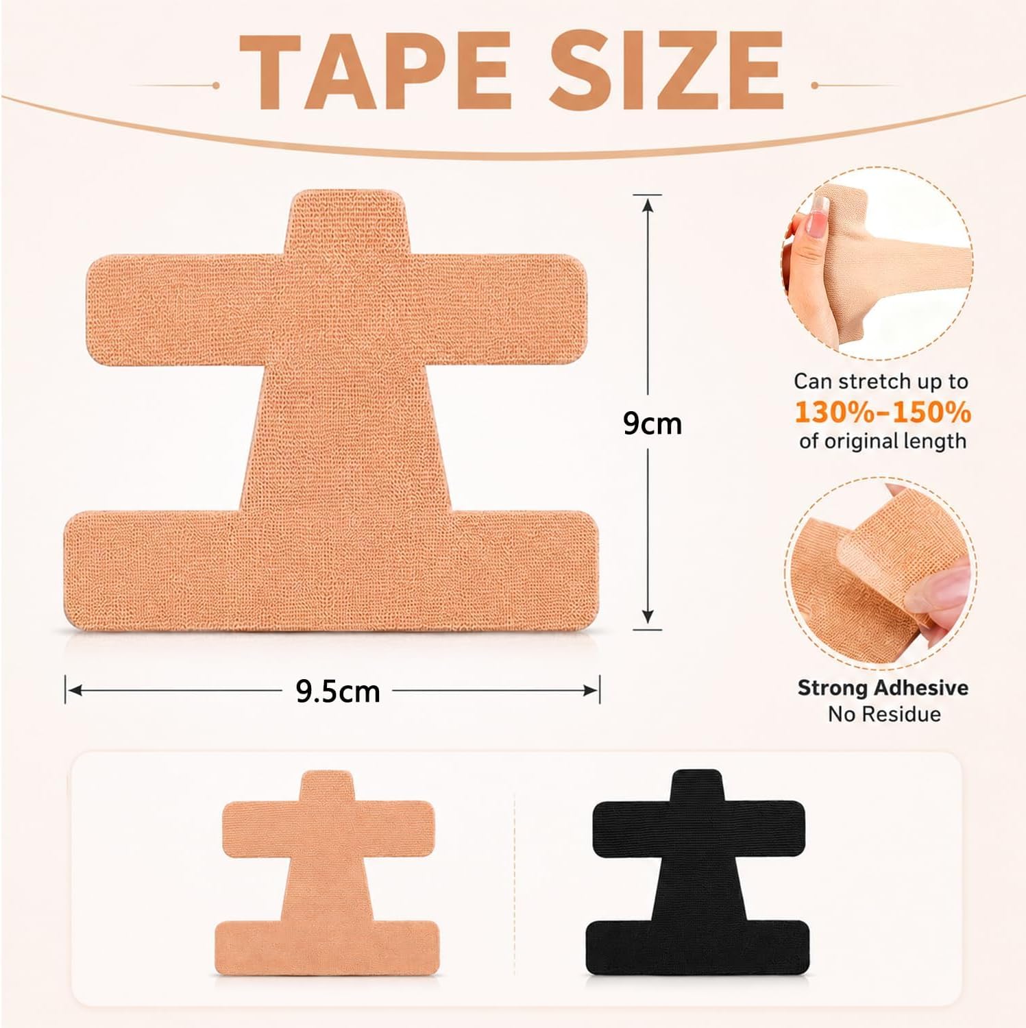 40 Pcs Bunion Support Tape - Elastic, Breathable, Latex-Free Kinesiology Strips for Hallux Valgus Relief - Self-Adhesive Toe Strips for Men & Women Daily Use Skin Color