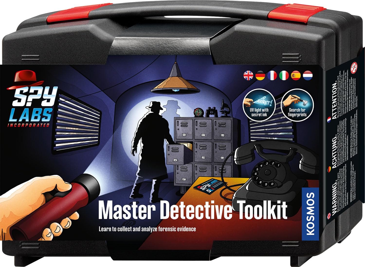 Kosmos 617240 Spy Labs Incorporated Detective Toolkit, Detective case, Detective Toys for Children from 8 Years with Utensils and Professional Tips, Multilingual Instructions in EU5, Mittel