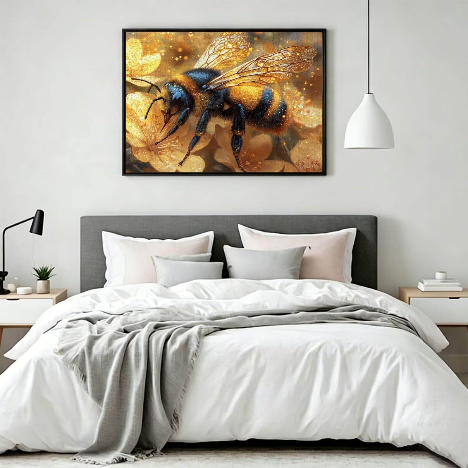 1500 sztuk puzzli dla dorosłych Bee Challenging Puzzle Games, n-590 | Puzzle dla dorosłych roślina, wskazówki z literami z tyłu, ciasne dopasowanie puzzli, rodzinne zajęcia wewnętrzne