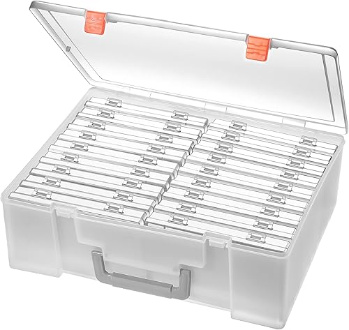 Miniatura 7 de Caja de almacenamiento de fotos de 4 x 6 pulgadas, 18 fundas interiores extra grandes, organizador de fotos grande sin ácidos, caja de