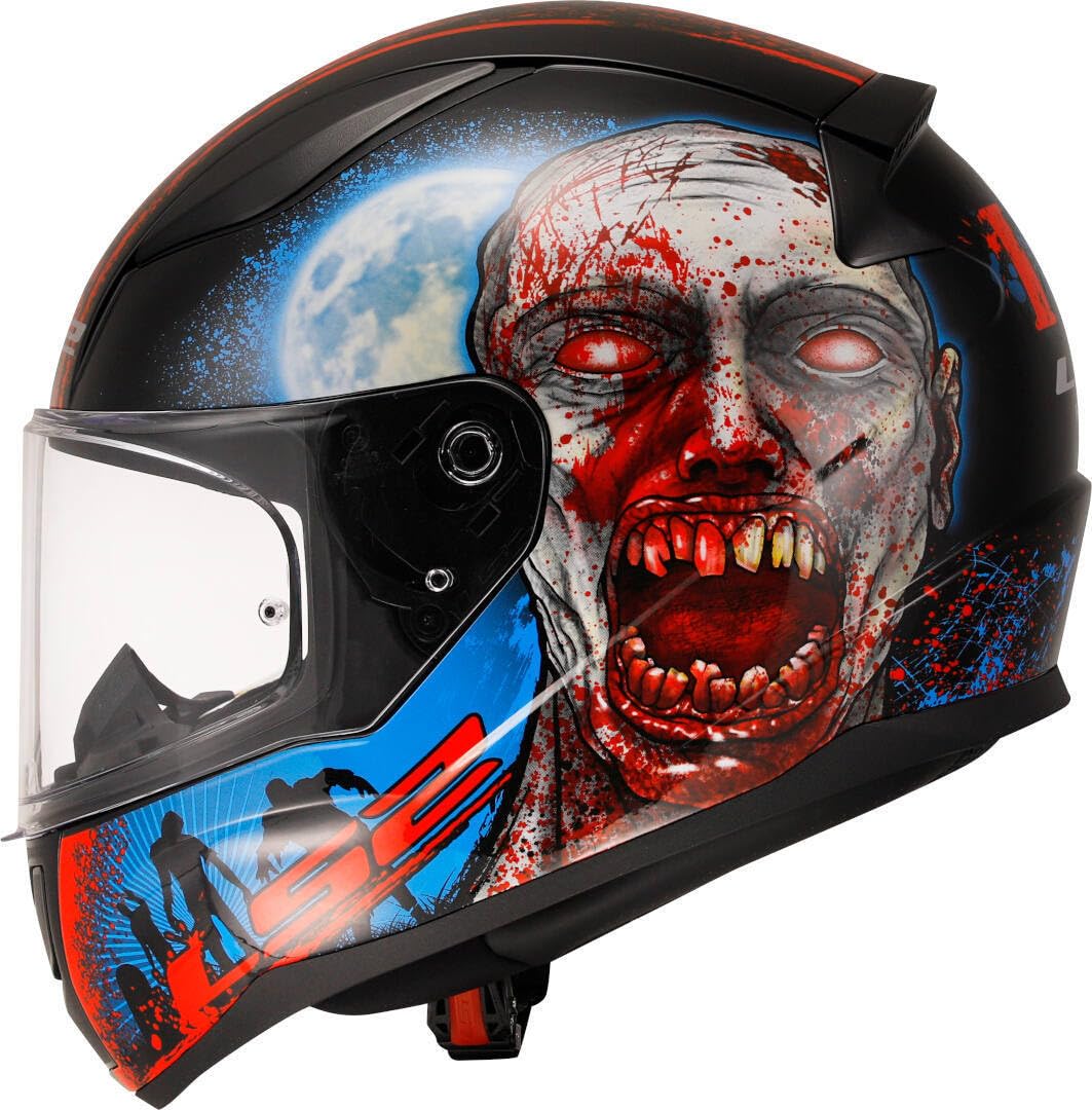 LS2, Casque Moto Intégral Rapid II Zombie Black Red,