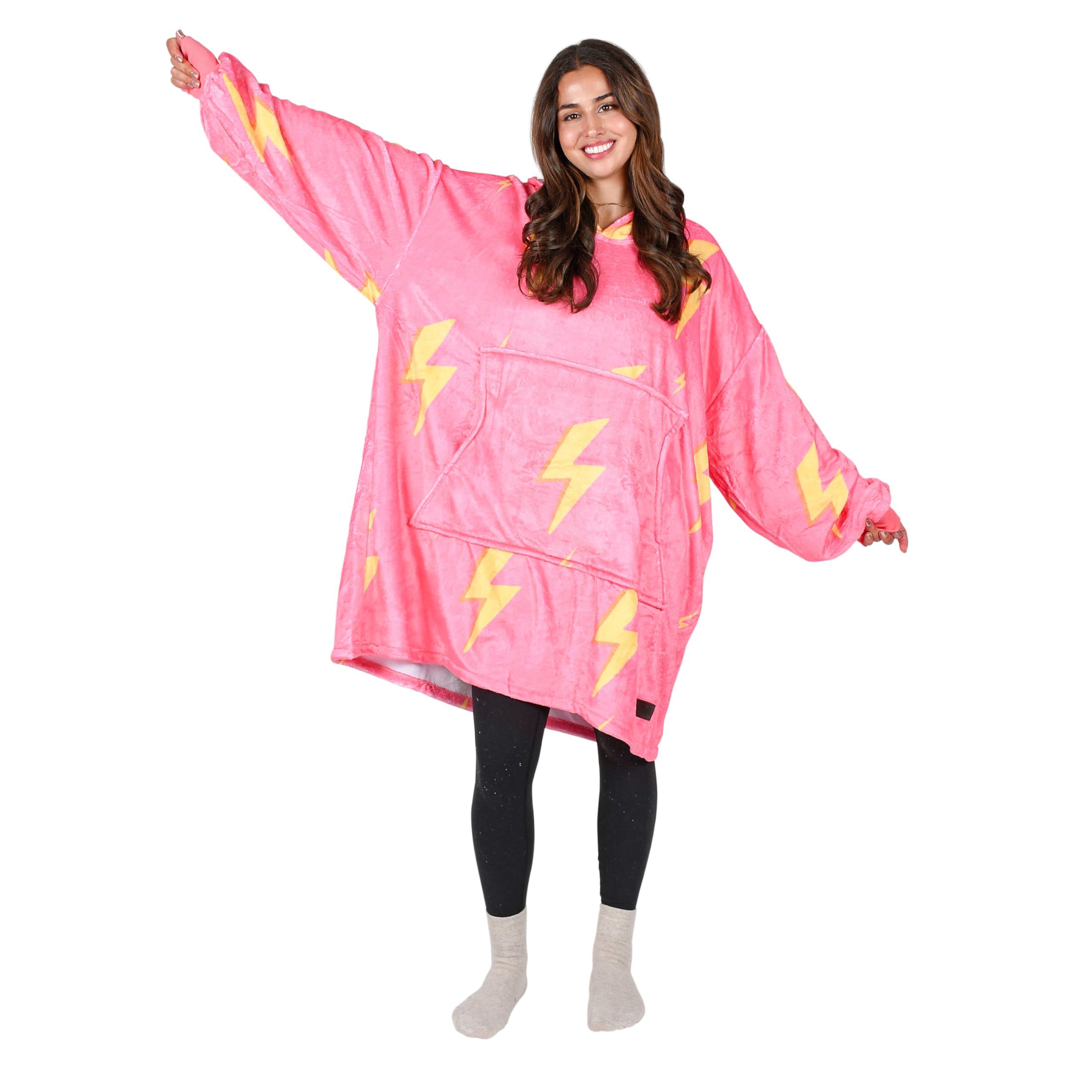 Catalonia Classy Coperta Con Cappuccio Oversize In Pile - Morbida Con Tasca Frontale, Taglia Unica Per Donna E Uomo