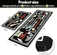 Vista 55 de Alfombras de Cocina Marrón, Alfombras de Microfibra Antideslizantes y Lavables para el Piso de la Cocina, Juego de 2 Piezas de Alfombras Decorativas