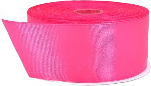 Miniatura 30 de Cinta de satén naranja, 1/4 pulgadas x 50 yardas, color sólido de doble cara, rollo de cinta gruesa y duradera, 100% poliéster para envolver