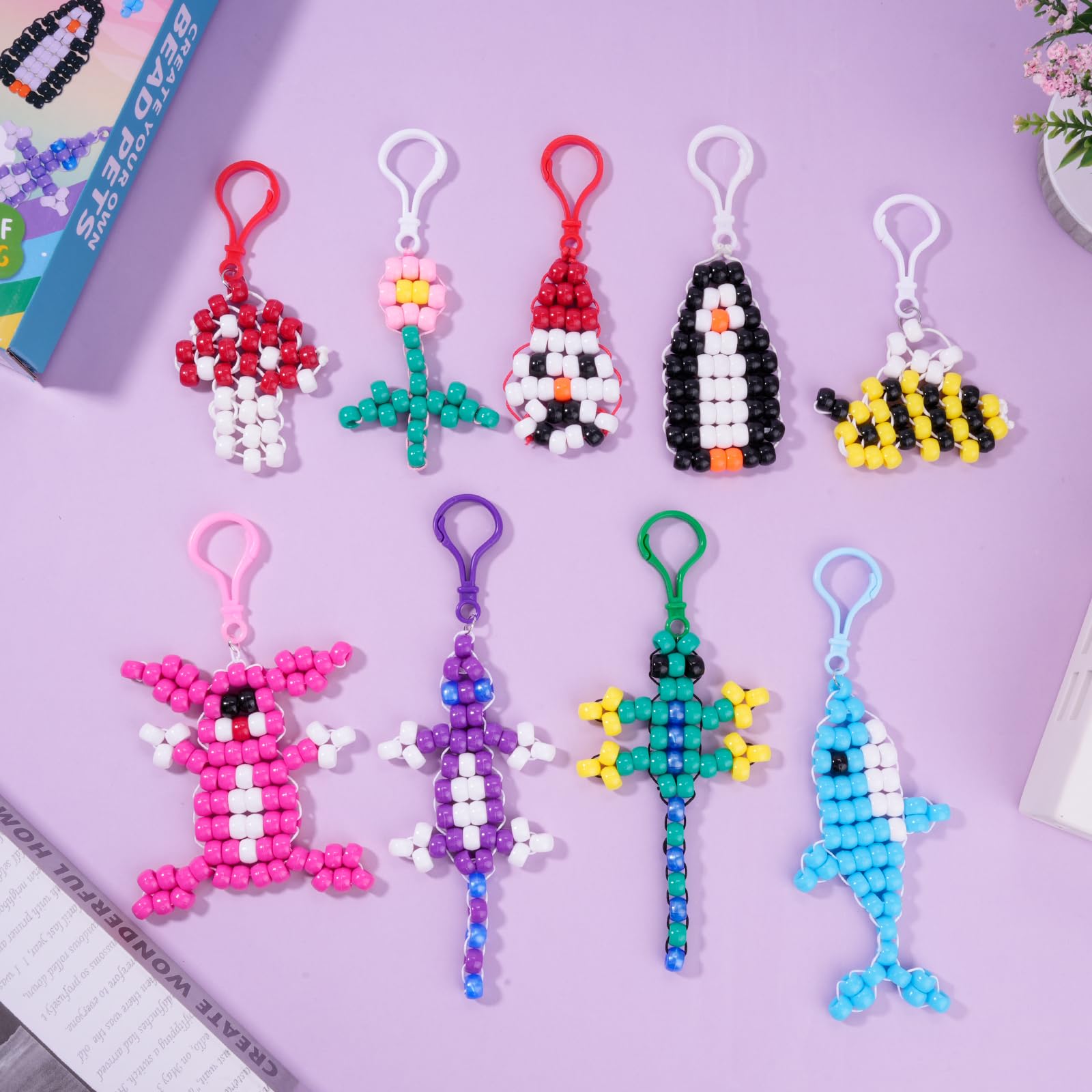 Bead Pets Keychain Kit - Make Your Own Animal Keychains -8