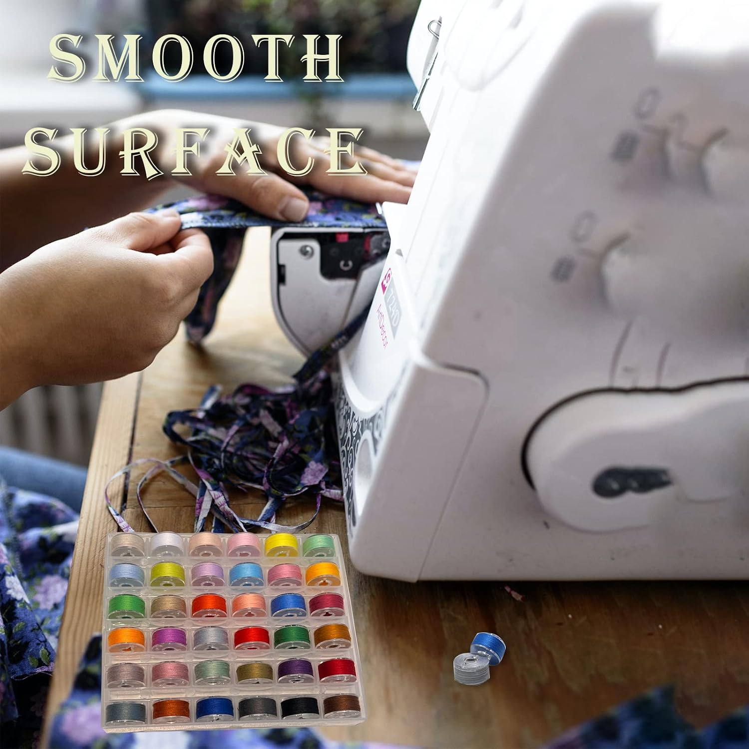 36Pcs Bobbins and Sewing Threads with Plastic Bobbin Case for Multiple Sewing Machine, Pre-Wound Bobbins Set (Plastic Bobbins)