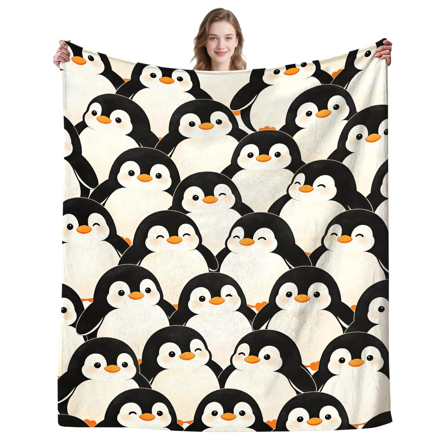 Magazasi Penguin Blanket Ultra Soft Cute Penguins Throw Blanket Gifts for Penguin Lovers Women Decor for Couch Bed Sofa 50"X40"INCH