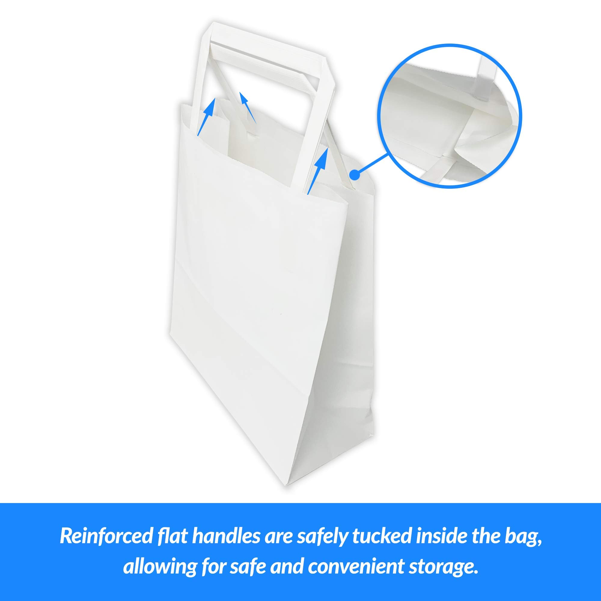 OEMVALATY 100Pcs 5.9x3.2x8.3 Inch Small White Paper Bags With