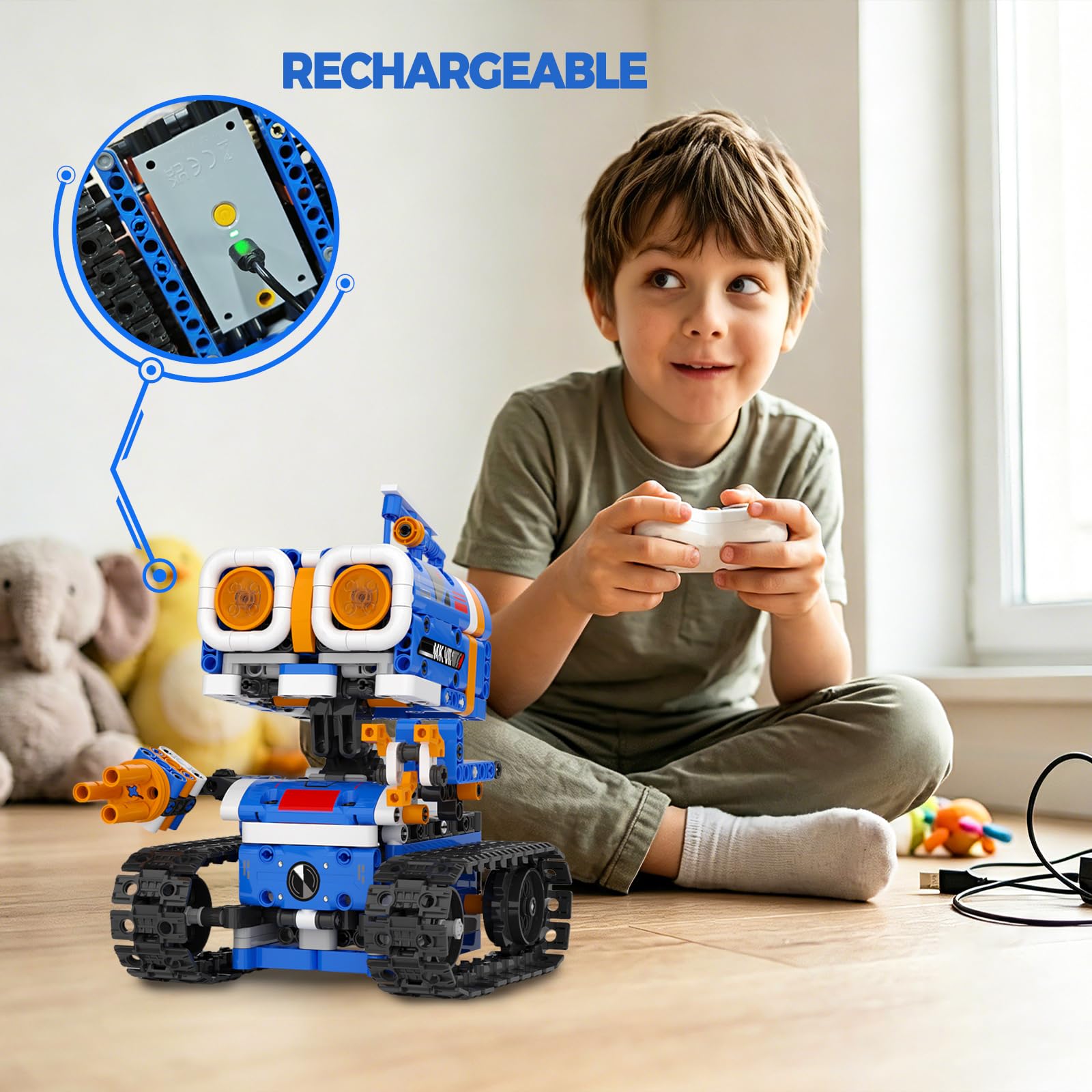 Mint Roboter Spielzeug,5-In-1 Technic Roboter Bauspielzeug FüR Kinder
