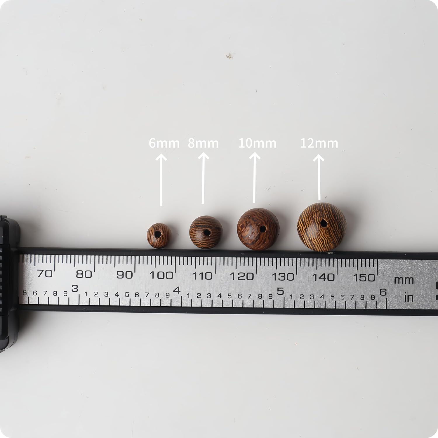 DAHI 300pcs 10mm Dark Brown Wooden Beads Undyed Natural Stripe Round Wooden Bedas Bulk Round Wood Beads Wood Loose Craft Beads for DIY Jewellery Making (300pcs/10mm) - Image 4