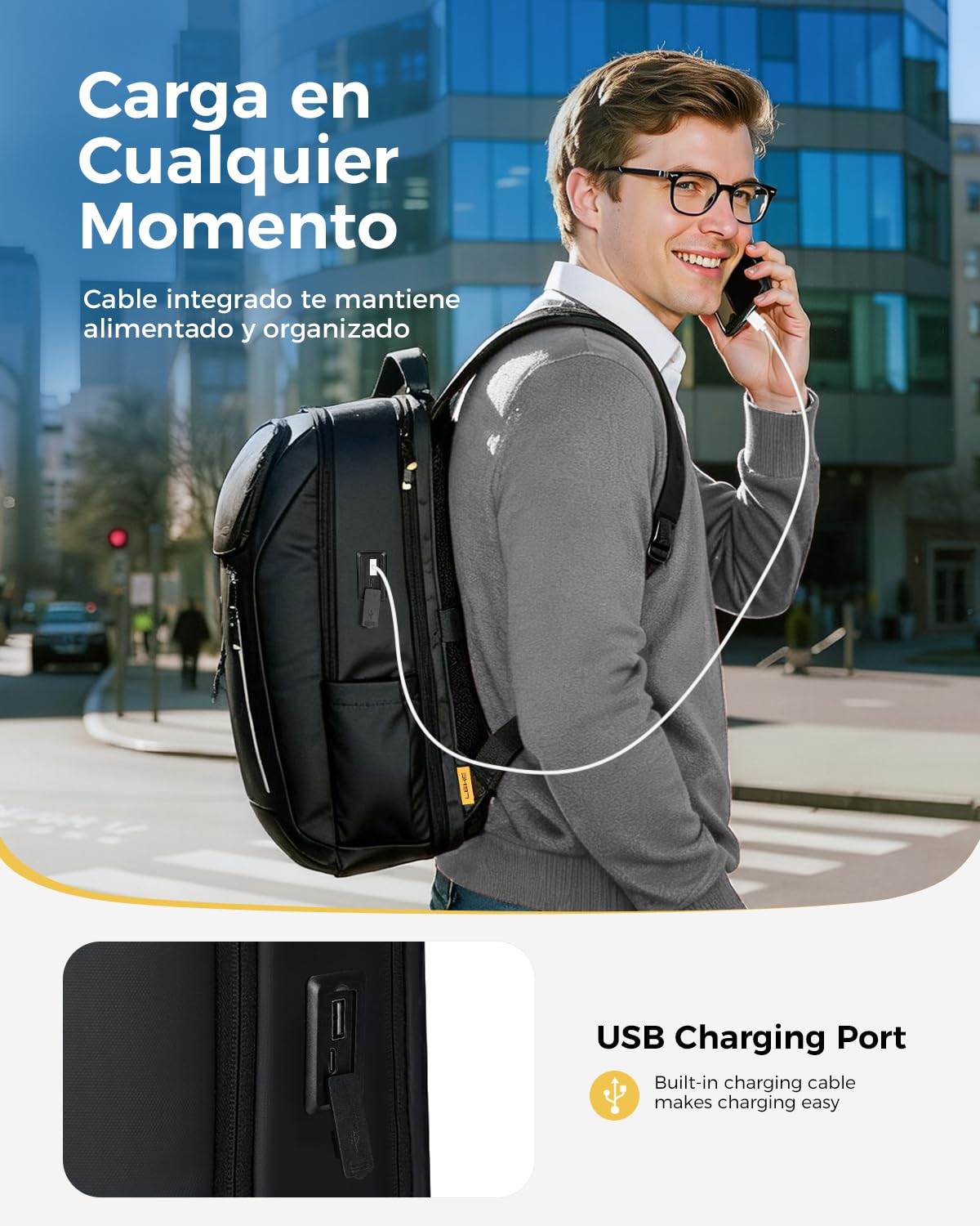 17.3“ Mochila Ordenador Portatil,30 L Mochila Ejecutivo Hombre