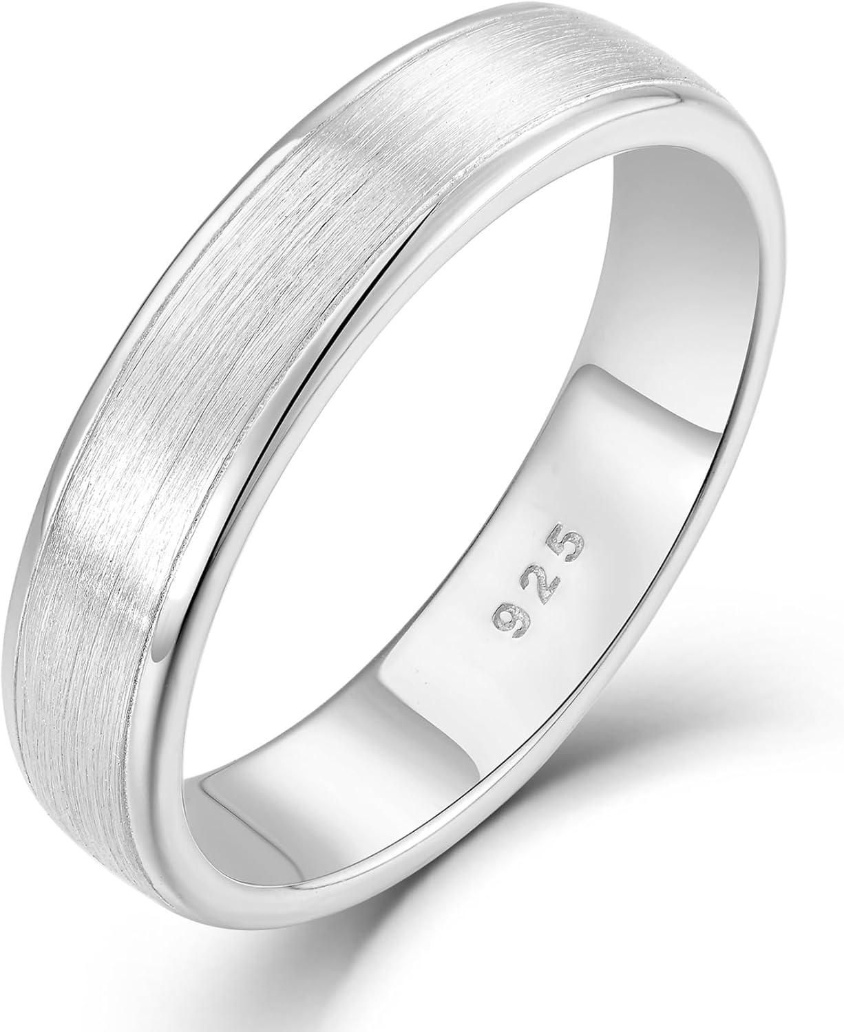 STARCHENIE 5MM Wedding Band Ring for Men, 925 Sterling Silver Ring for Men & Women Comfort Fit, Sizes 7-12