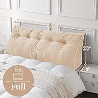 Vista 5 de Sasttie Headboard Pillow Full, Wedge Pillow Headboard for Sitting Up in Bed, Back-Rest Support Triangular Cushion for Reading - Features Removable