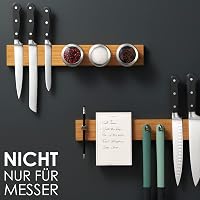 LARHN Mágneses Késtartó Fa 40 cm - Fúrás Nélkül is Felszerelhető, Mosogatógépben Mosható Konyhakés Rendszerező 5