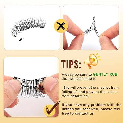 Miniatura 6 de QUEWEL Pestañas magnéticas de aspecto natural, pestañas magnéticas reutilizables con aplicador, no necesita pegamento, pestañas magnéticas sin