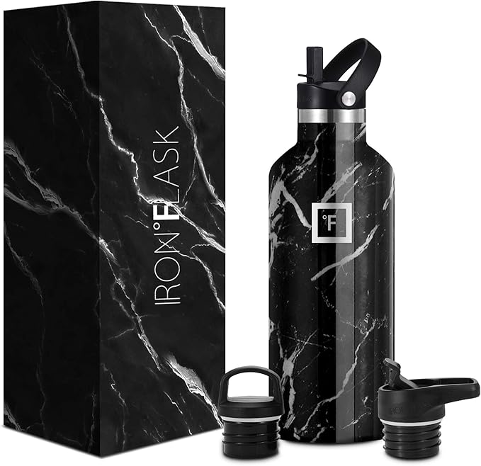 IRON °FLASK Sports Water Bottle 32 Oz 3 Lids (Narrow