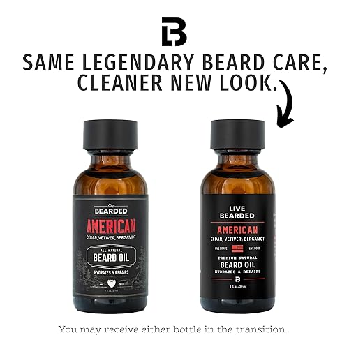 Miniatura 2 de Live Bearded Aceite para barba, 1 fl oz  Jojoba totalmente natural de primera calidad  Fabricado en los Estados Unidos  Cuidado del cabello y la