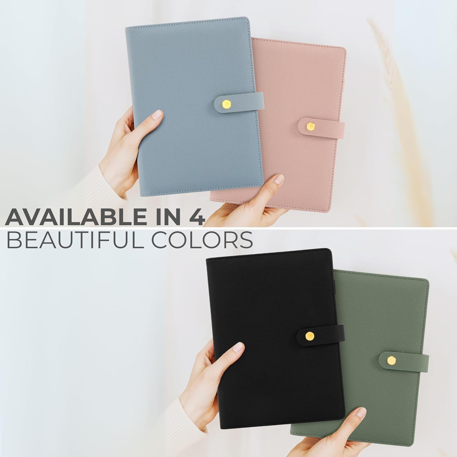 Aesthetic A5 Binder with 6 Golden Rings - Refillable & Sturdy Planner w Pockets Keeps You Perfectly Organized - Mini Notebook with Magnetic Closure Works Great as Photocard Binder for All Your Cards - Image 8