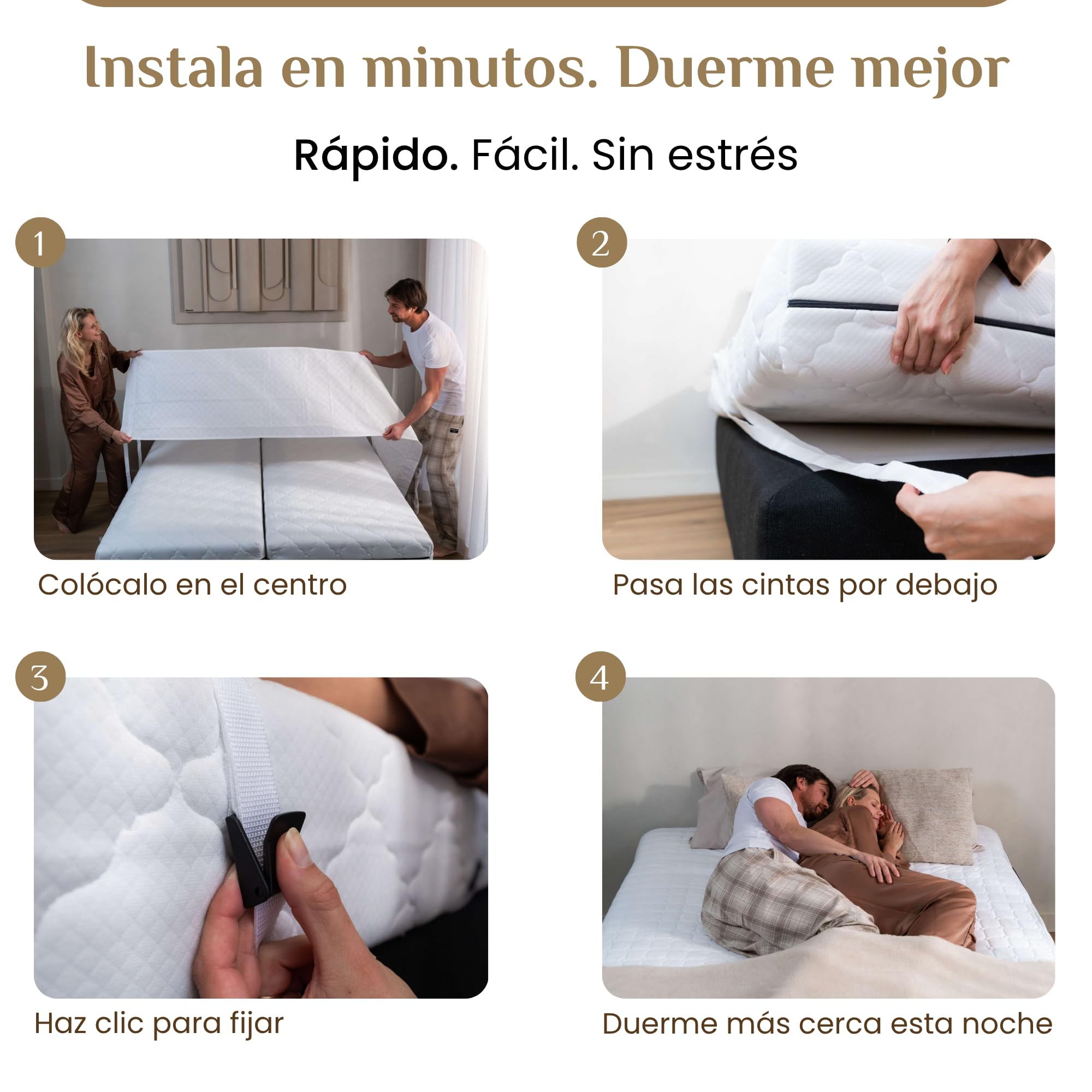 Cuña Unir Colchones - Ajustador De Camas para Unir Dos Colchones de 90 - Funciona Muy Bien con Mattress Topper Double Bed y reemplaza Cama Puente