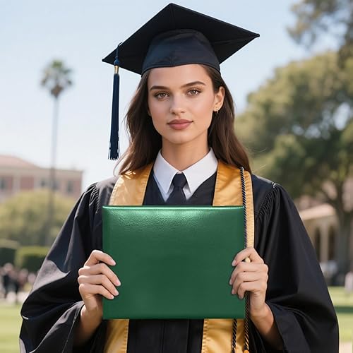 Vista 22 de Happy Secret Cubierta para diploma de 8.5 x 11 pulgadas, soporte para certificado de graduación, cubiertas de certificado de cuero liso (morado)