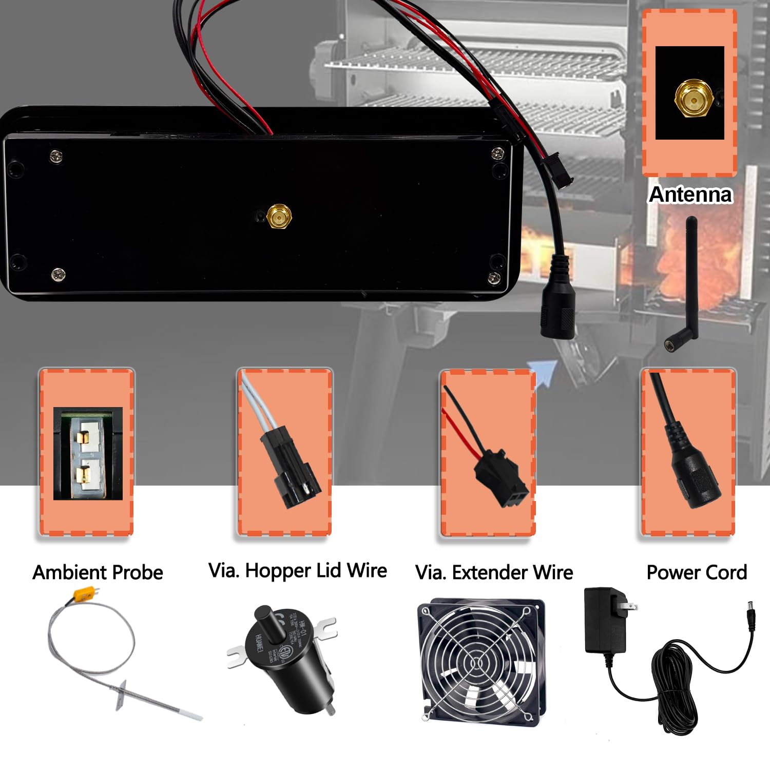 Upgraded WiFi Controller Replacement for Masterbuilt Gravity Series 560/800/1050 Digital Charcoal Grill Smoker with Smart APP Control & Real-Time Temp Monitoring, Incudes RTD Probe and 2 Meat Probes