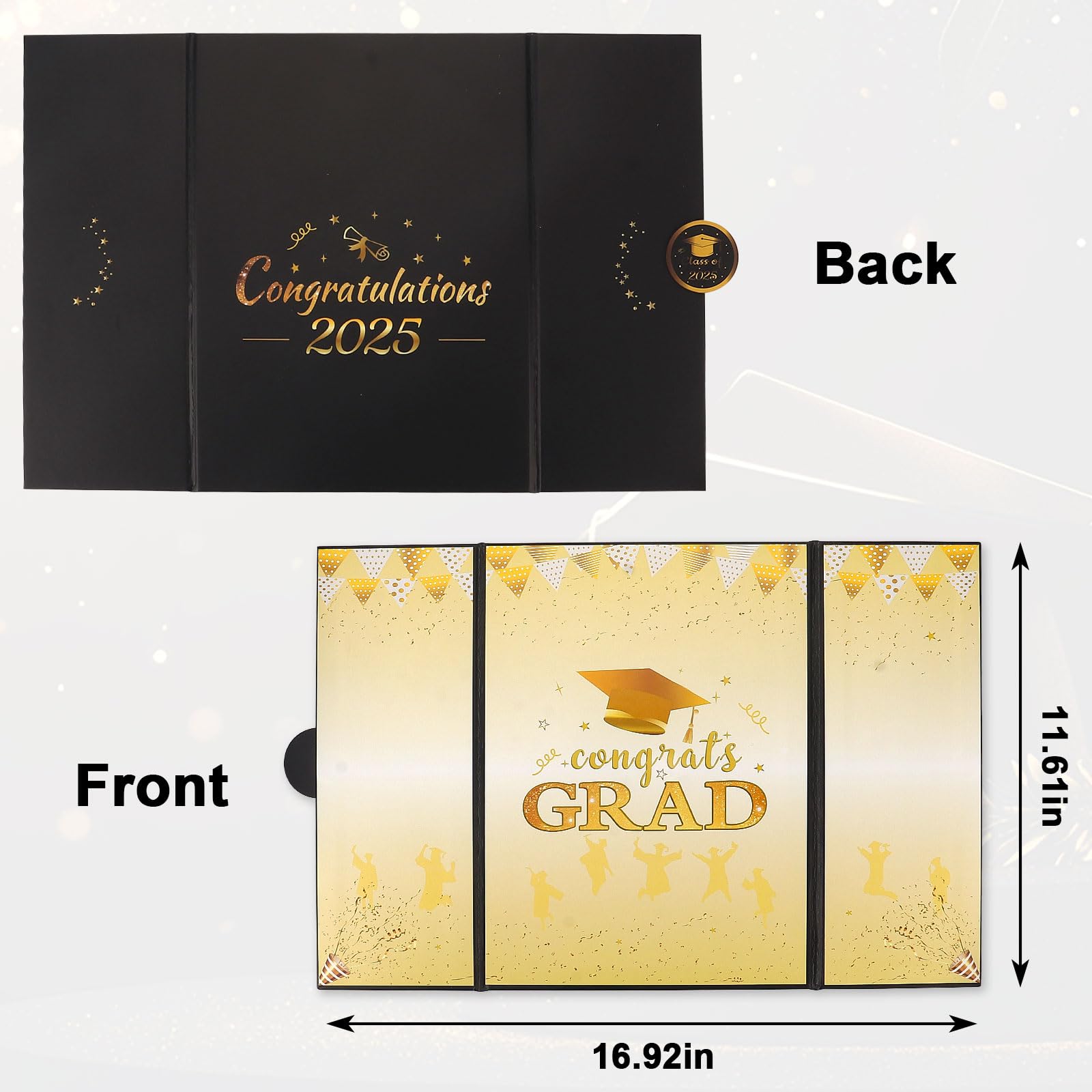 Blinket Gold Class of 2025 Graduation Signature Book – Creative Guest Book Alternative for High School & College Graduates, 2025 Graduation Party Decorations Keepsake Gifts