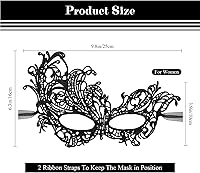 Vista 2 de Máscara elástica con encajes para adultos, material suave, ideal para fiestas temáticas y de disfraces