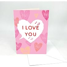 Valentine s Audio Card for Him or Her | Record Your Own 30 second Message | Design Love You Heart Cover