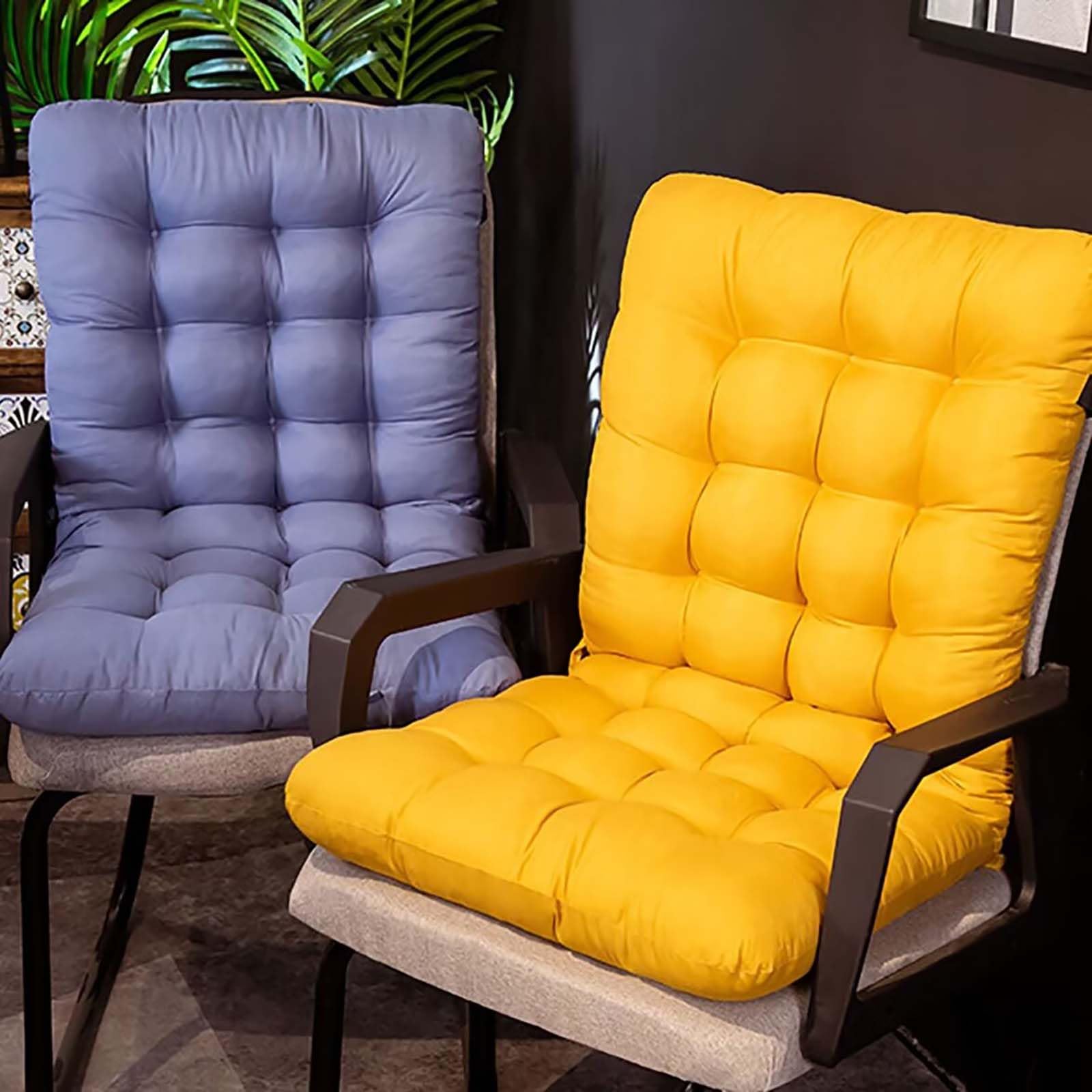 Coussin de chaise à bascule avec attaches – Coussin épais à dossier haut pour canapé, chaise d'extérieur – Bleu gris