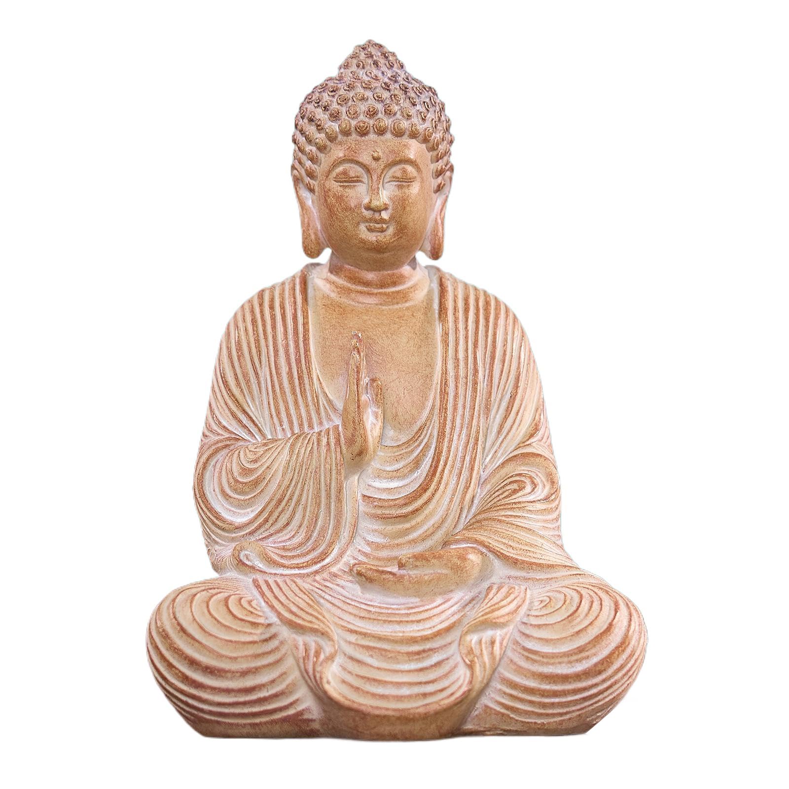 Amazon.com: Swaite Zen Buddha Statue - Hand Carved Wood Grain
