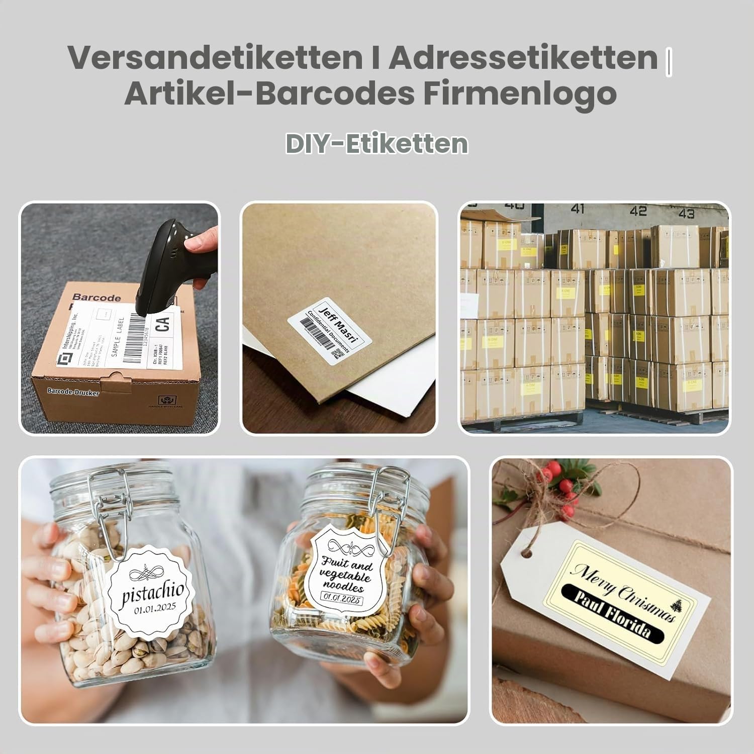 vretti WiFi Etikettendrucker 4x6,WLAN Shipping Label Printer mit Papierfach | DHL Versandetiketten 100 x 150 mm,Thermodrucker Labeldrucker für DHL DPD UPS,99,99% Barcode-Scanrate