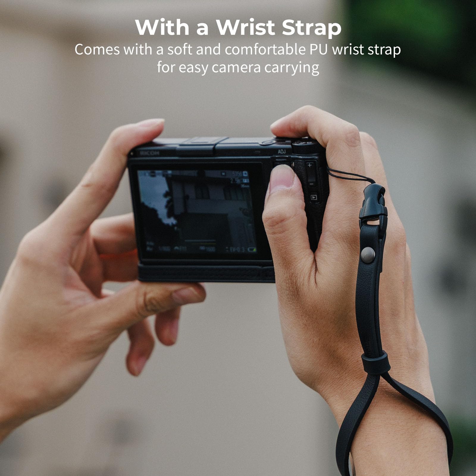 SMALLRIG Étui en Cuir Véritable Série GR IV/GR III, Compatible avec RICOH GR IV/GR III/GR IIIx/GR III HDF/GR IIIx HDF, Format Demi-Boîtier Vintage, avec Bandoulière, Noir - 5676