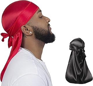 Sponsored Ad - ForceWave 2 Pieces Silky Durag Pack for Men Women Waves, Premium Satin Deluxe Du-rag