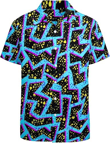 Artsadd 80s 90s Hawaiian Shirt for Men 