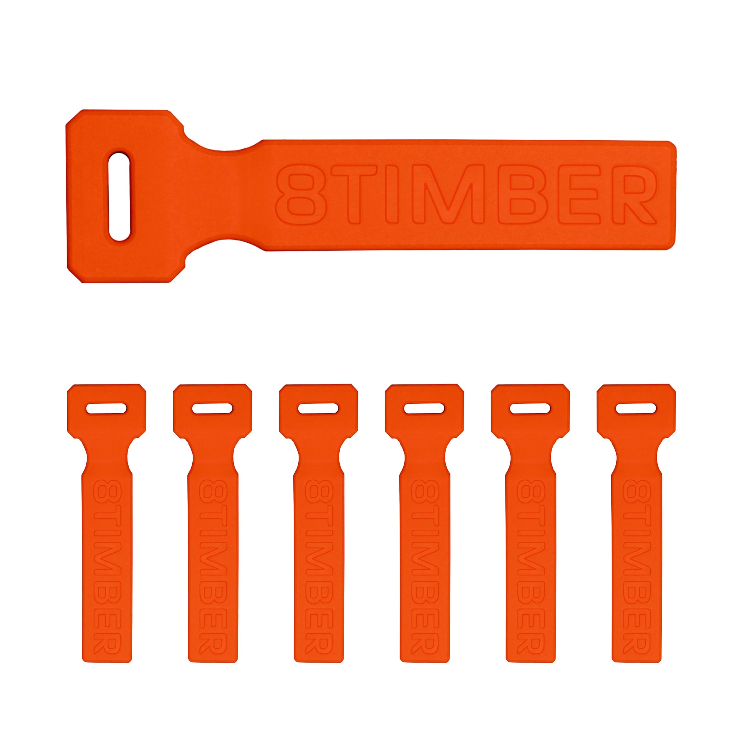 8TIMBER Zipper Pulls Set 6-Pack Orange — Durable Silicone Accessories for Customizing Backpacks, Identifying Travel Luggage, Enhancing Tech
