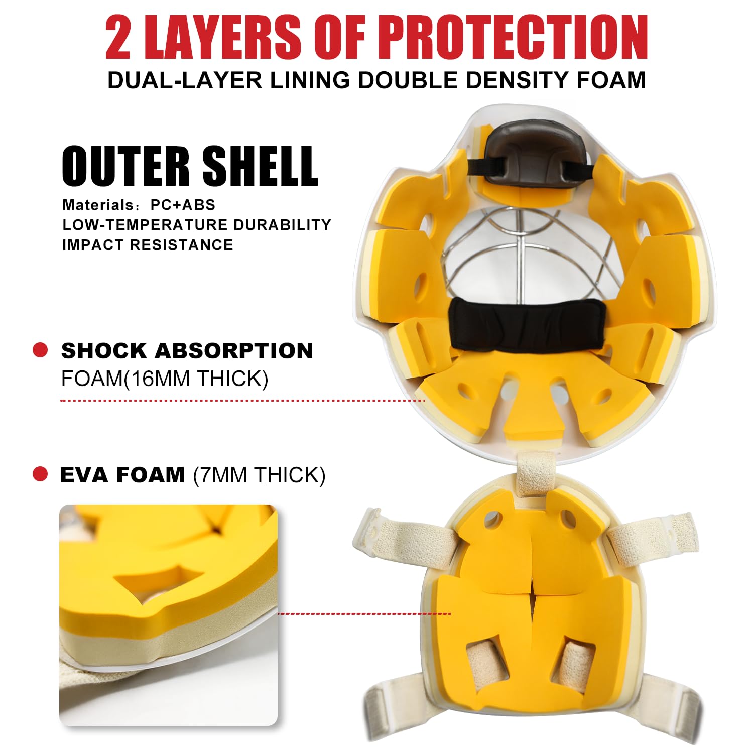GY Casco da hockey combinato con maschera facciale da portiere per adulti, gabbia cat-eye, guscio professionale in PC e ABS, gabbia in acciaio inossidabile 304, fodera a doppio strato